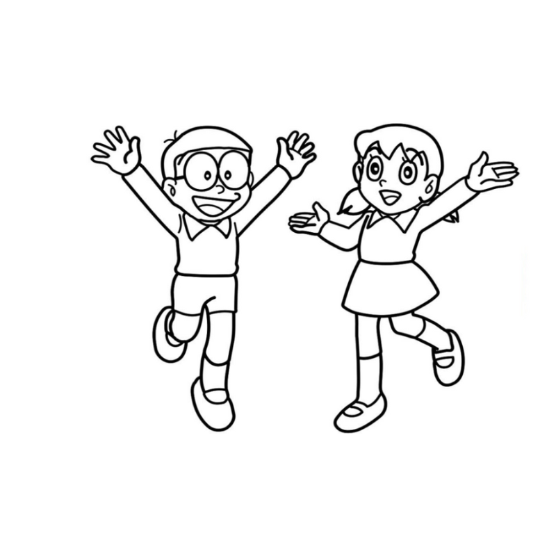 Nobita và Xuka trong ngày hạnh phúc bên nhau