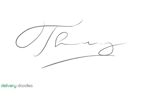 Mẫu chữ ký tên Thùy đơn giản