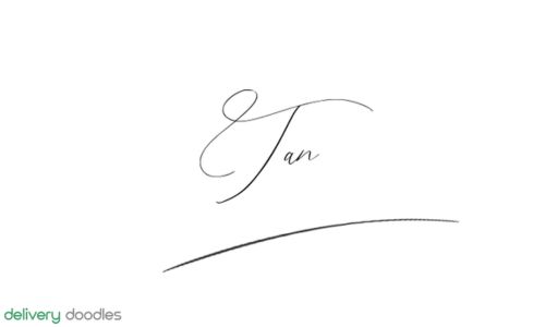 Mẫu chữ ký tên Tân đơn giản