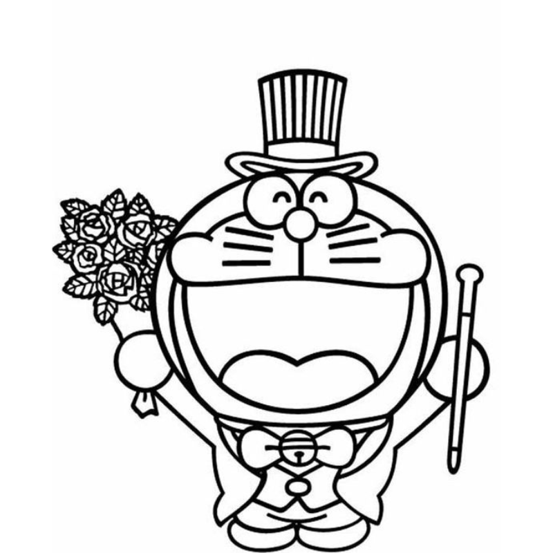 Tô Màu Doraemon Cute Sự Hòa Quyện Tuyệt Vời của Màu Sắc và Nét Vẽ