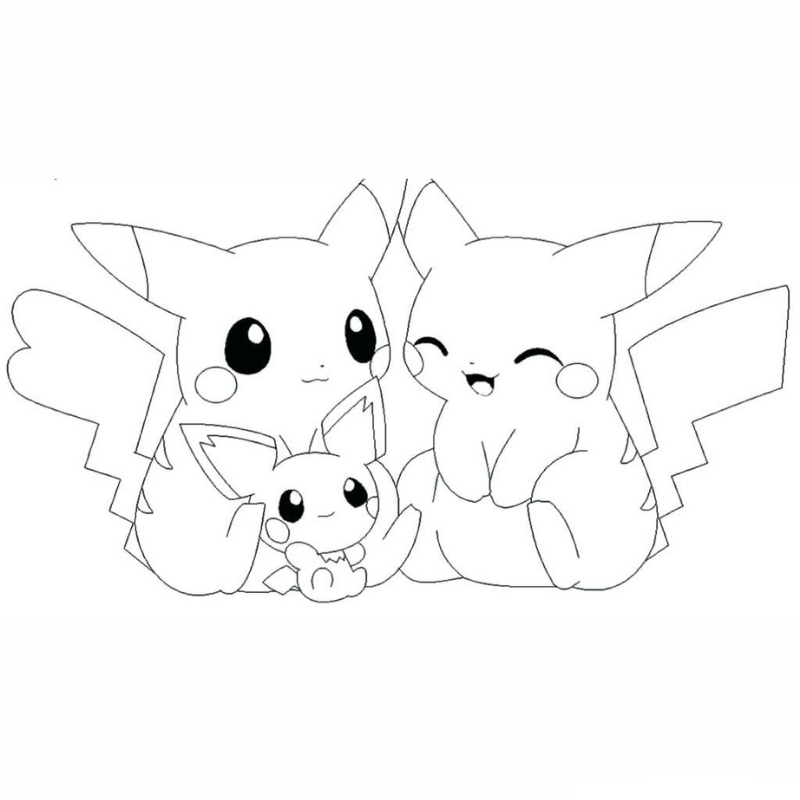 Tranh Tô Màu Pokemon Pikachu Cực Kỳ Dễ Thương