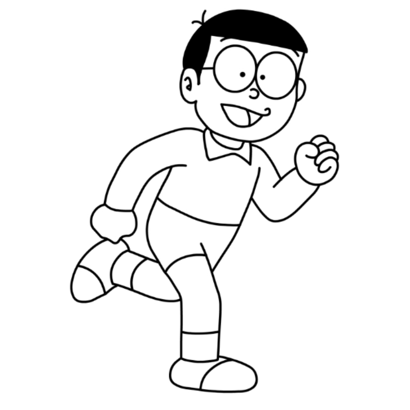 Tranh tô màu Nobita và cánh cửa thần kỳ