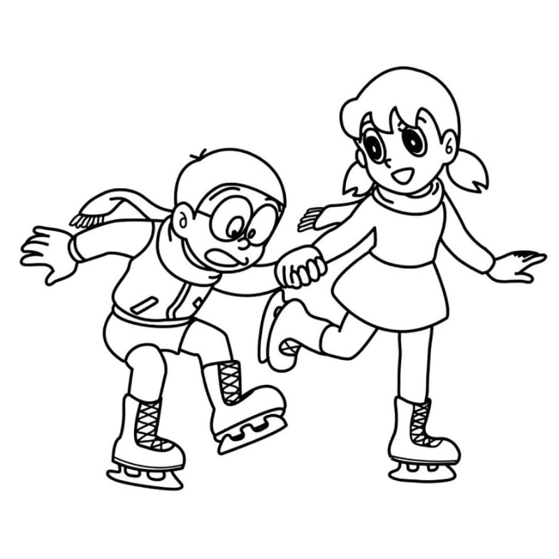 Xuka và Nobita cùng nhau chế tạo robot